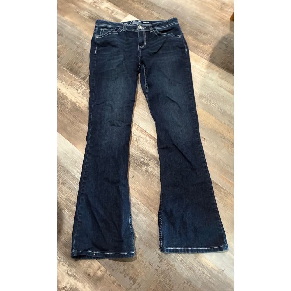 Apt. 9 Women Dark Wash Bootcut Jeans Rhinestone Back Pockets Size 10